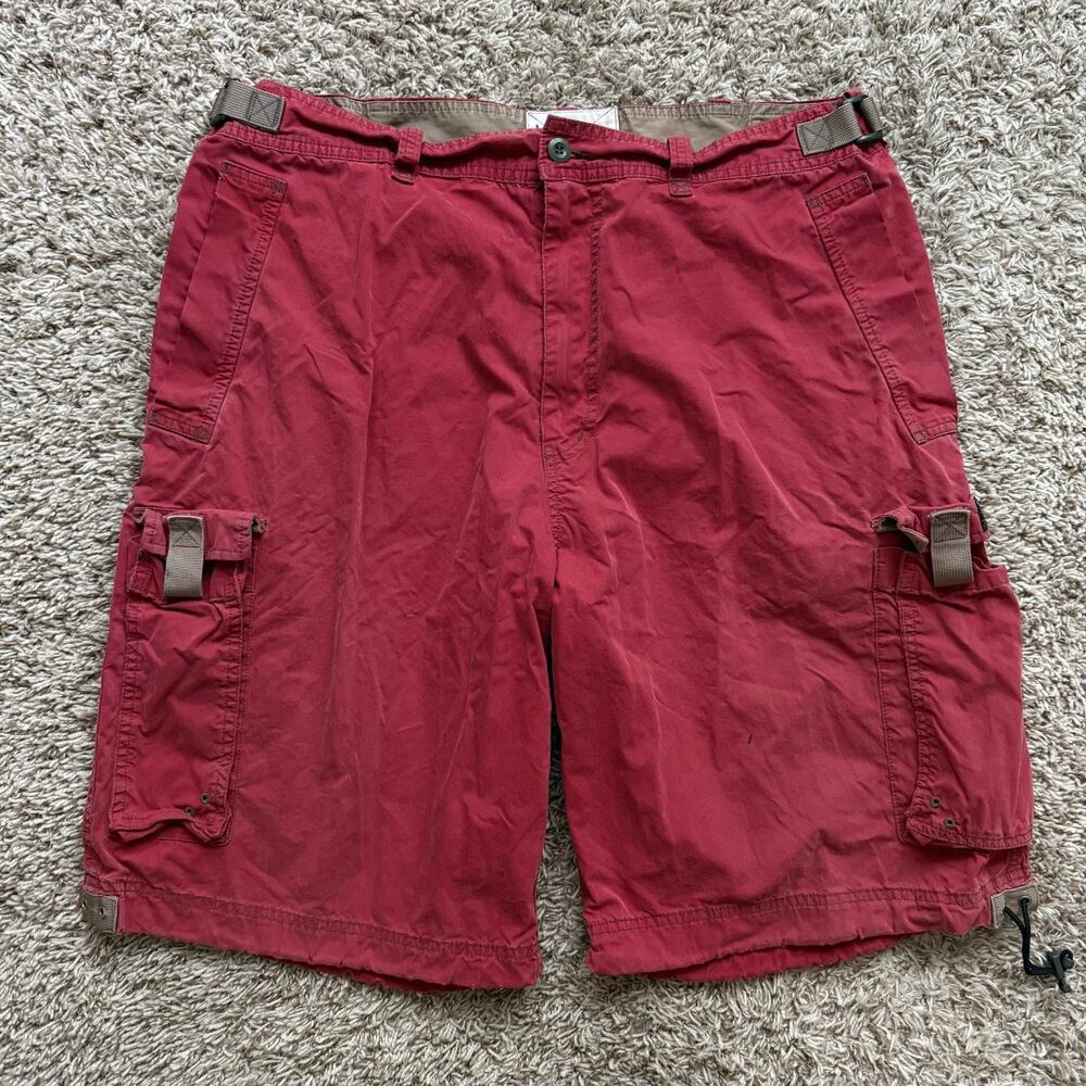 Vintage Y2K Abercrombie & Fitch Baggy Red Hiking Cargo Shorts Utility Size XL
